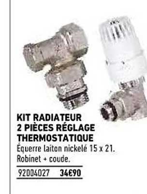 kit radiateur 2 pièces réglage thrermostatique
