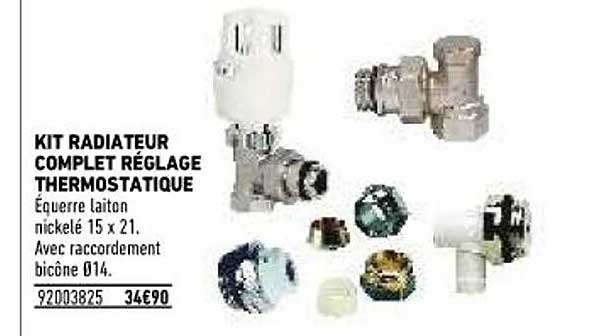 kit radiateur complet réglage thermostatique