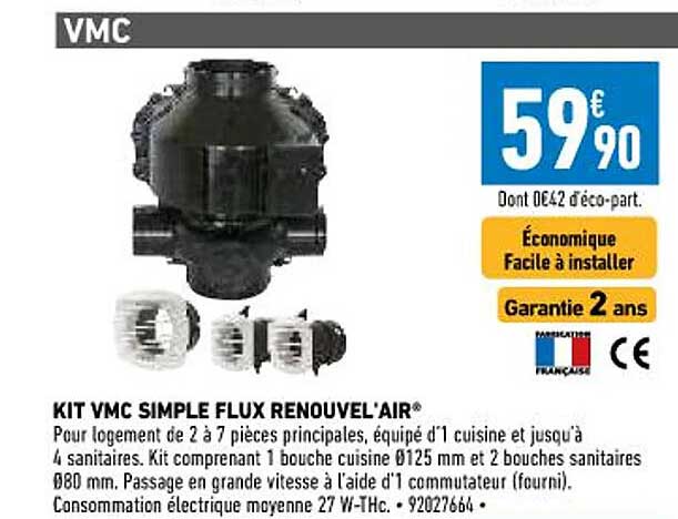 kit vmc simple flux renouvel'air