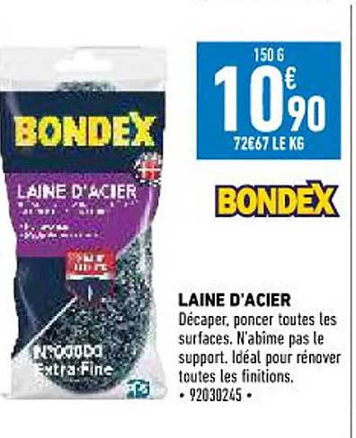 laine d'acier bondex