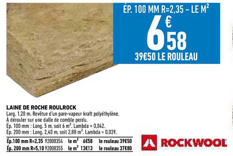 laine de roche roulrock rockwool