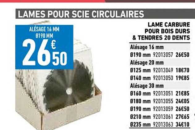 lame carbure pour bois durs & tendres 20 dents