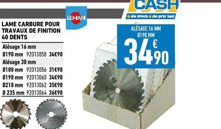 lame carbure pour travaux de finition 40 dents