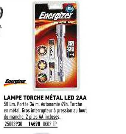 lampe torche métal led 2AA energizer
