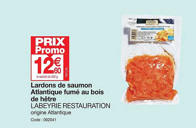 Lardons De Saumon Atlantique Fumé Au Bois De Hêtre Labeyrie Restauration