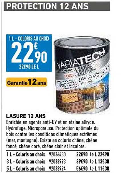 lasure 12 ans variatech
