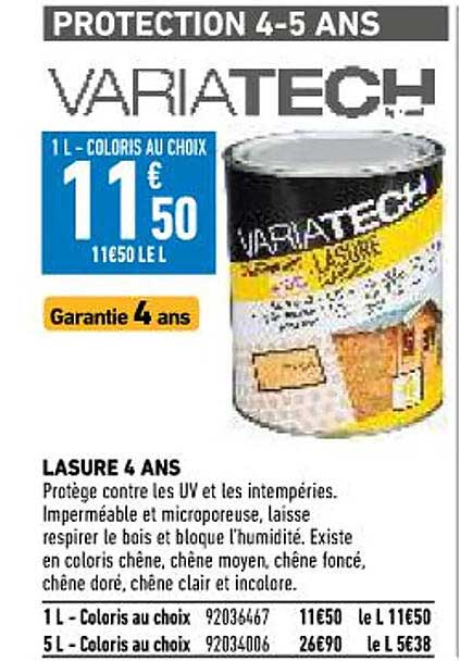 lasure 4 ans variatech