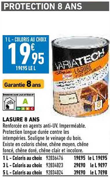 lasure 8 ans variatech