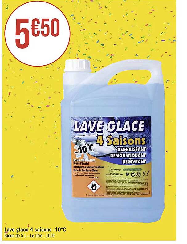 lave glace 4 saisons -10°c