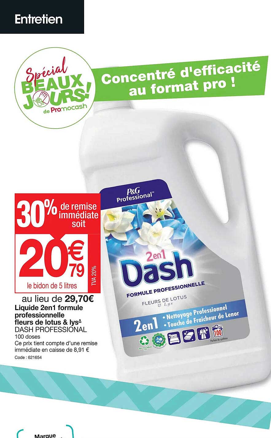 liquide 2en1 formule professionnelle fleurs de lotus & lys dash professional