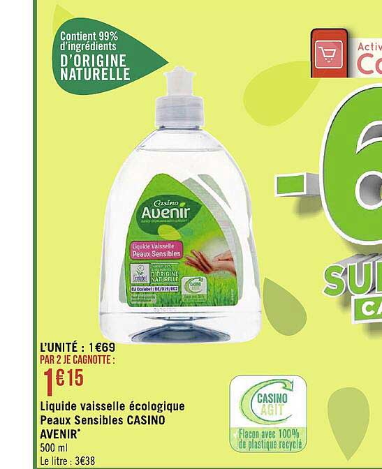 liquide vaisselle écologique peaux sensibles casino avenir