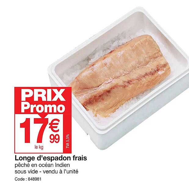 longe d'espadon frais