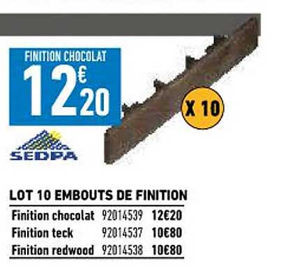 lot 10 embouts de finition sedpa