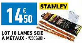 lot 10 lames scie à métaux stanley
