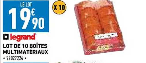 lot de 10 boîtes multi matériaux legrand