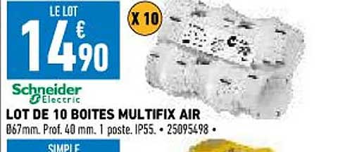 lot de 10 boîtes multifix air schneider electric