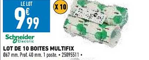 lot de 10 boîtes multifix schneider electric