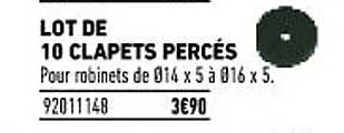 lot de 10 clapets percés