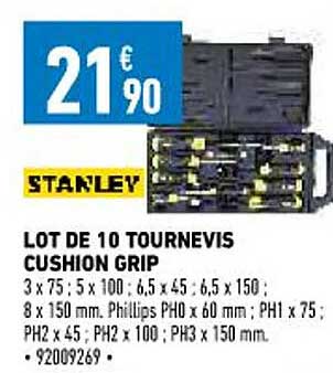 Lot De 10 Tournevis Cushion Grip Stanley