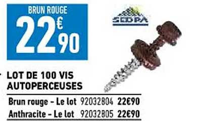 lot de 100 vis autoperceuses sedpa
