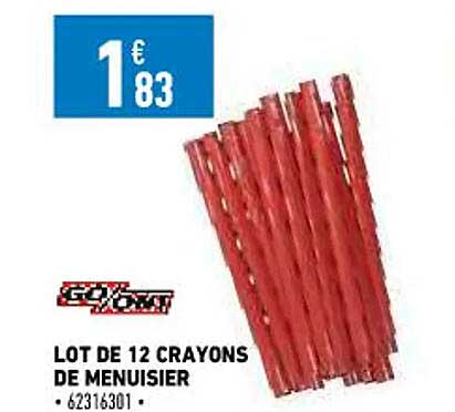 lot de 12 crayons de menuisier go-on!