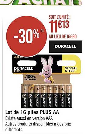 Lot De 16 Piles Plus Aa
