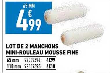 lot de 2 manchons mini-rouleau mousse fine