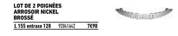 lot de 2 poignées arrosoir nickel brossé