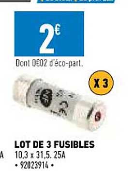 lot de 3 fusibles