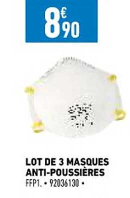 lot de 3 masques anti-poussières