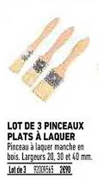 lot de 3 pinceaux plats à laquer