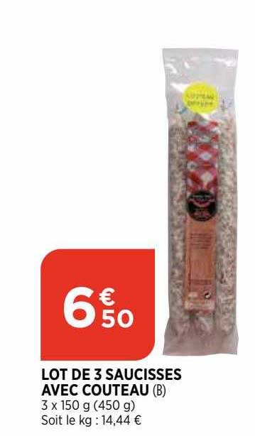 Lot De 3 Saucicces Avec Couteau