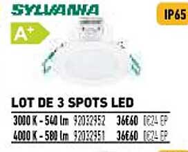 lot de 3 spots led sylvania