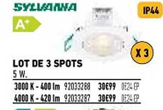 lot de 3 spots sylvania