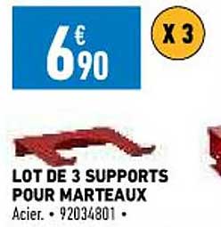 lot de 3 supports pour marteaux