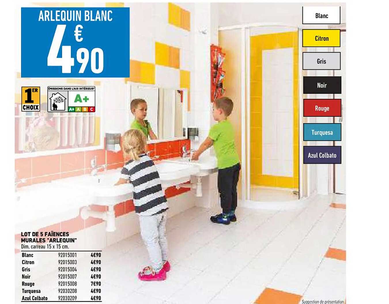 lot de 5 faïences murales "arlequin"