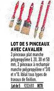 Lot De 5 Pinceaux Avec Cavalier