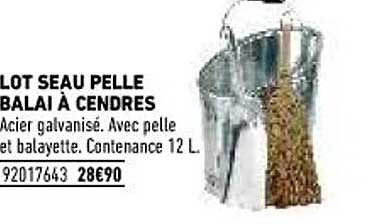lot seau pelle balai à cendres