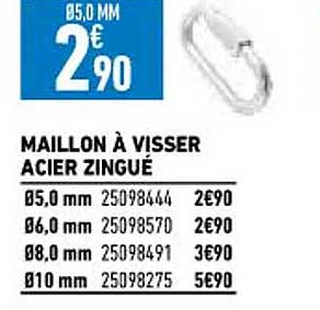 maillon à visser acier zingué