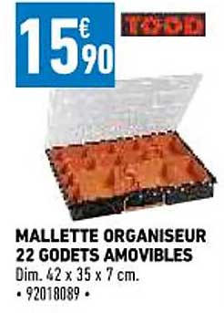 Mallette Organiseur 22 Godets Amovibles Tood
