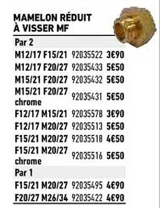 mamelon réduit à visser mf