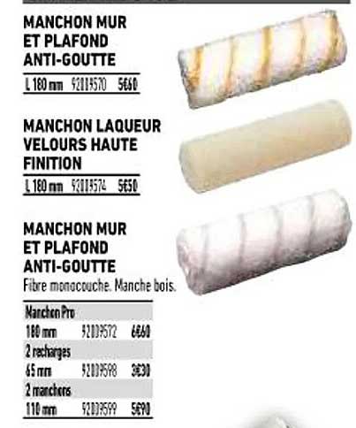 manchon mur et plafond anti-goutte, manchon laqueur velours haute finition, manchon mur et plafond anti-goutte
