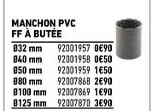 manchon pvc ff à butée