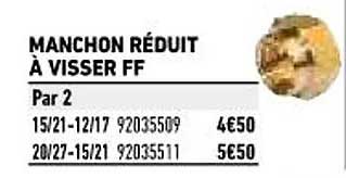 manchon réduit à visser ff