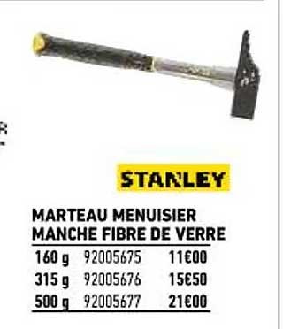 marteau menuisier manche fibre de verre stanley