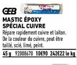 mastic époxy spécial cuivre geb