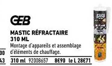 mastic réfractaire 310ml geb