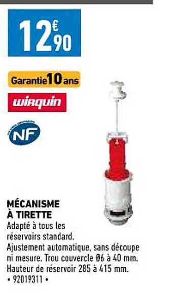 mécanisme à tirette