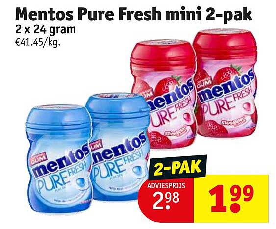 mentos pure fresh mini 2-pak