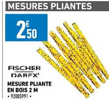 mesure pliante en bois 2 m fischer darex